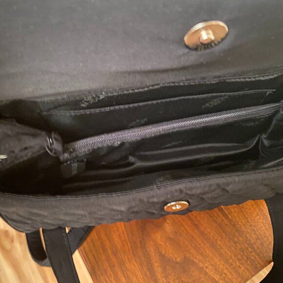 Vera Bradley microfiber shoulder/satchel bag Quilted. 2 Handles Black. Brand New - Picture 11 of 11